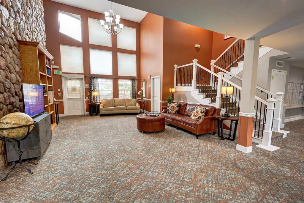 The Chateau at Gardnerville | Lobby with staircase