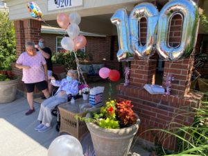 Elouise Celebrating 100th Birthday at Glenwood Village of Overland Park