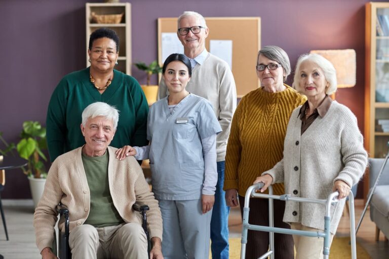 Pegasus Senior Living | Seniors and caregivers together