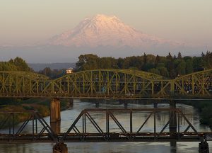 The Rivers at Puyallup | Local bridge with mountain